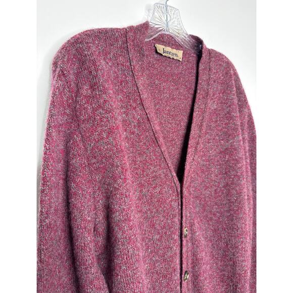 Vintage Jantzen Made USA Burgundy Wool Blend Button Up grandpa Cardigan large - Picture 6 of 16